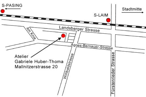 Lageplan: Werkausstellung Gabriele Huber-Thoma Lageplan: Werkausstellung Gabriele Huber-Thoma
